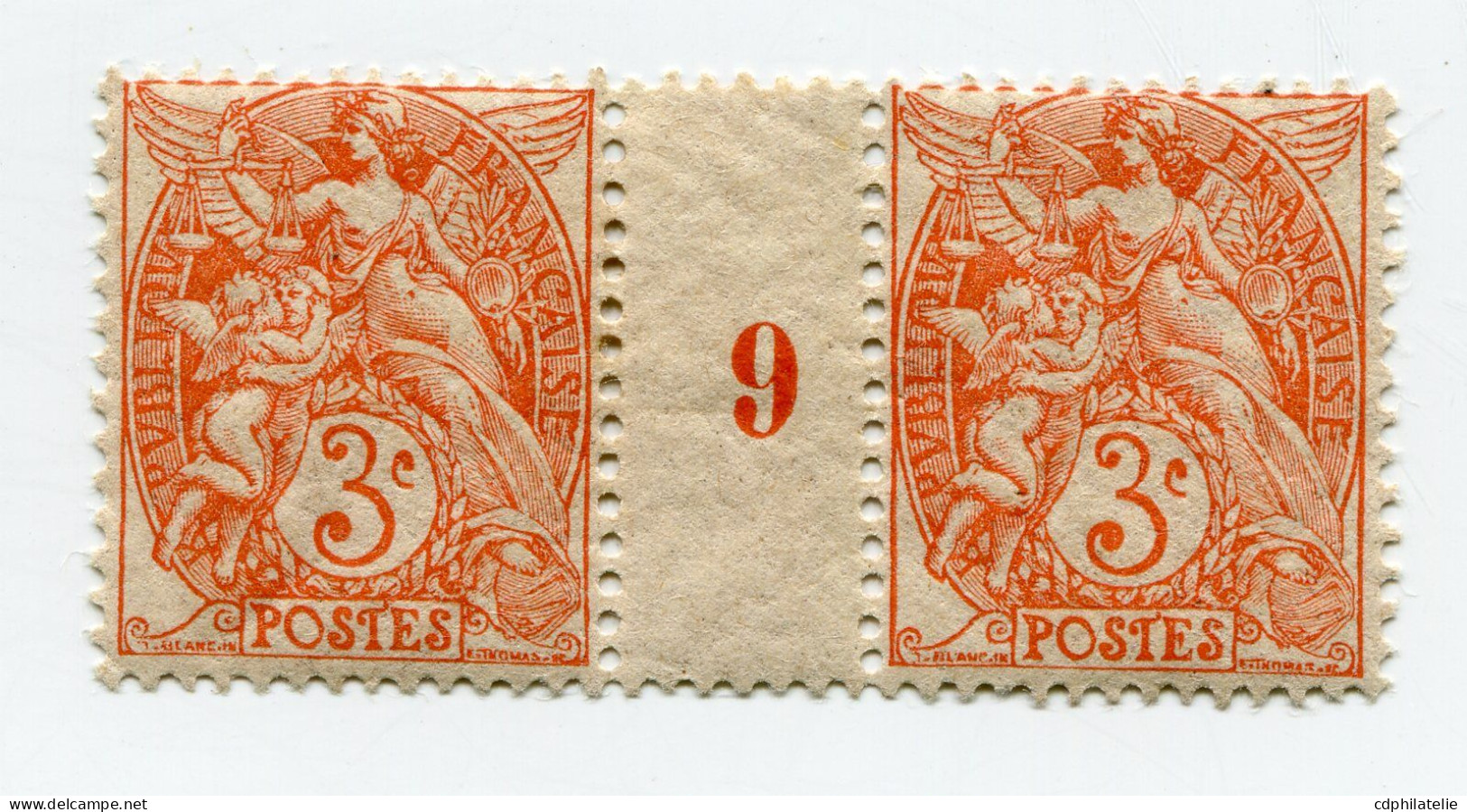 FRANCE N°109 * TYPE BLANC IB EN PAIRE AVEC MILLESIME 9 ( 1909 ) - Millesimi