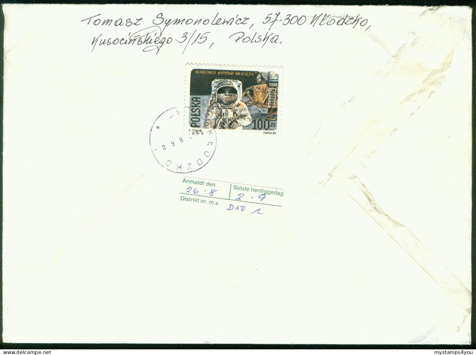 Br Poland, Klodzko 1991 Registered Cover > Denmark #bel-1027 - Briefe U. Dokumente