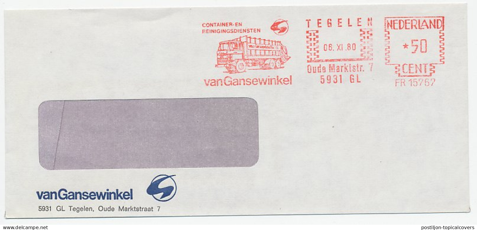Meter Cover Netherlands 1980 Garbage Truck - Camion