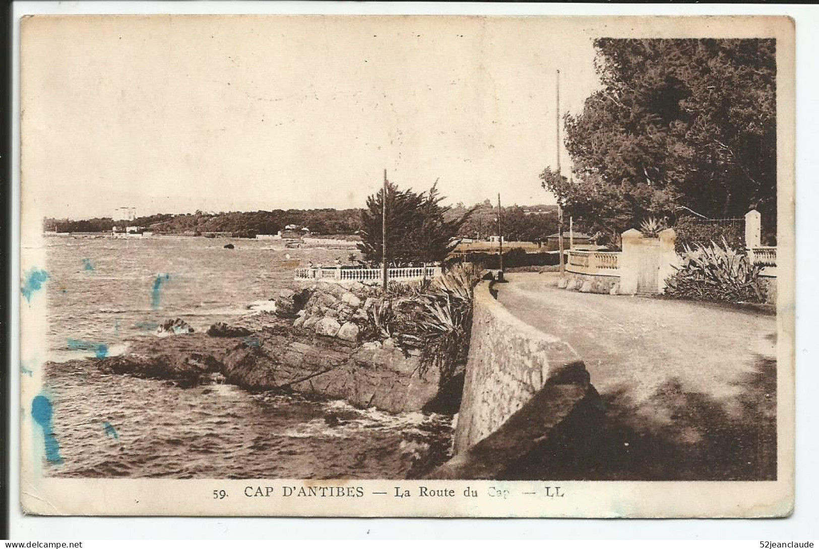 La Route Du Cap (taches)    1938   N° 59 - Cap D'Antibes - La Garoupe
