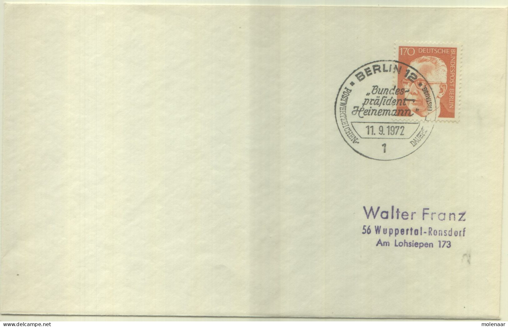 Postzegels > Europa > Duitsland > Berlijn > 1970-1979 > Brief Met No. 432 (16721) - Storia Postale