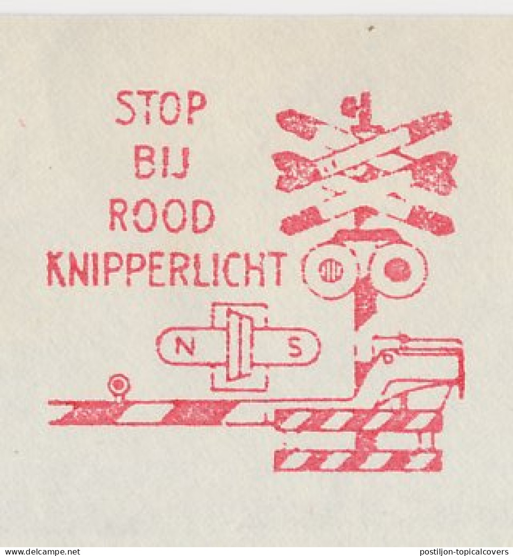 Illustrated Meter Cover Netherlands 1962 - Postalia 2013 NS - Dutch Railways - Stop At Red Flashing Light - Treni