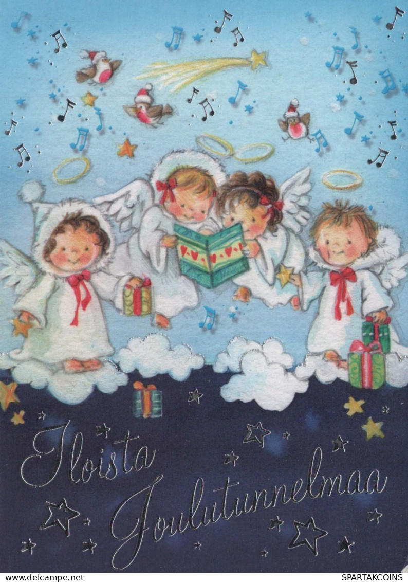 ÁNGEL Feliz Año Navidad Vintage Tarjeta Postal CPSM #PAW401.ES - Anges