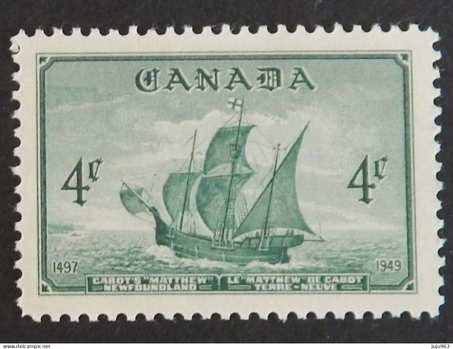 CANADA YT 229 NEUF**MNH"BATEAU DE JEAN CABOT" ANNÉE 1949 - Ongebruikt