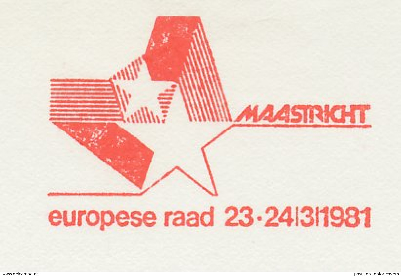 Meter Proof / Test Strip Netherlands 1981 European Council Maastricht - Institutions Européennes