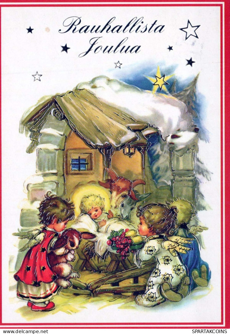 ANGE Bonne Année Noël Vintage Carte Postale CPSM #PAW402.FR - Anges