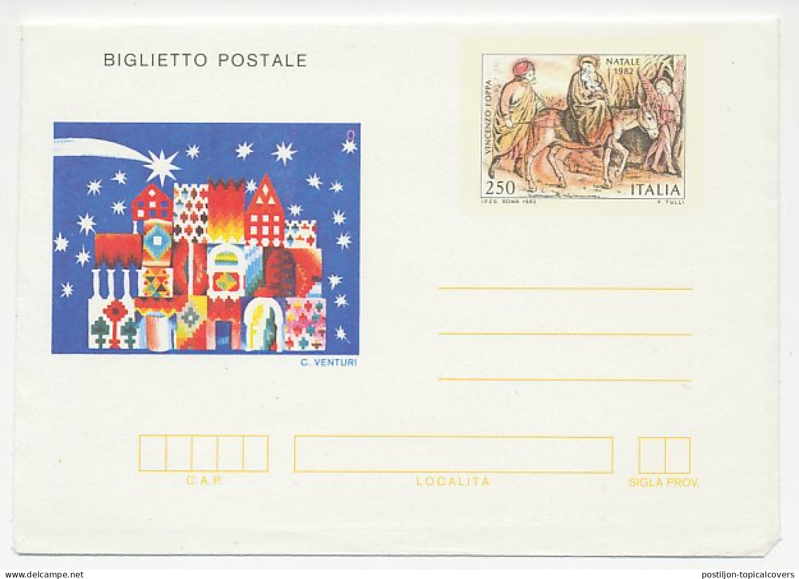 Postal Stationery Italy 1982 Jesus Christ - Mary - Joseph - Weihnachten