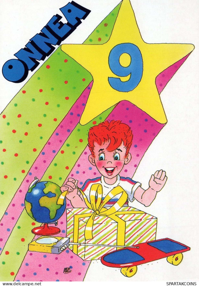 ALLES GUTE ZUM GEBURTSTAG 9 Jährige JUNGE KINDER Vintage Ansichtskarte Postkarte CPSM Unposted #PBU031.DE - Birthday