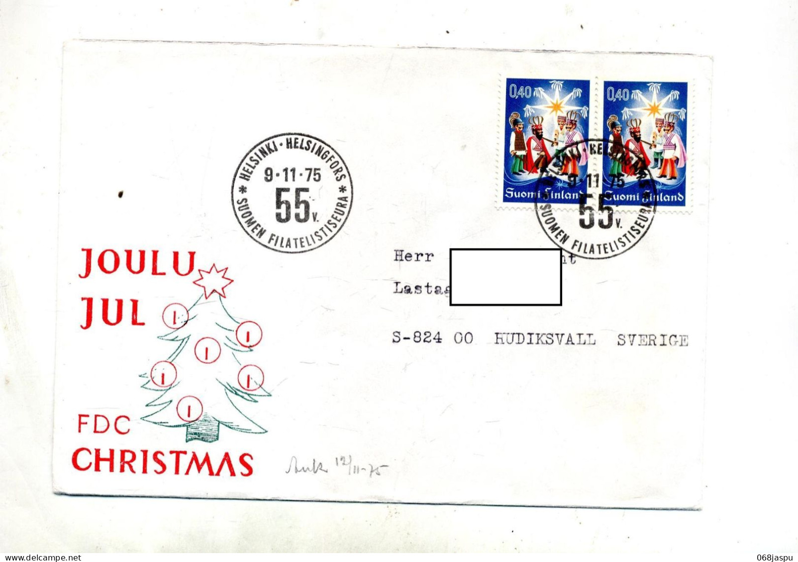 Lettre Cachet Helsinki  Noel - Cartas & Documentos