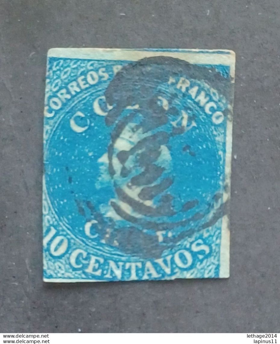 CILE 1862 CRISTOFORO COLOMBO SCOTT N 12 WMK F LONDON PRINT WMK POSITION ERROR INVERTED 3 SCANNERS - Cile