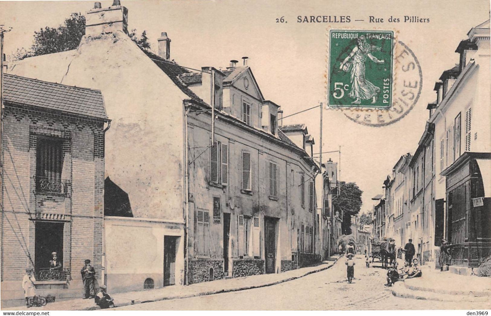 SARCELLES (Val-d'Oise) - Rue Des Pilliers - Voyagé 191? (2 Scans) Barraud, 18 Rue Saint-Nicolas à Gonesse - Sarcelles