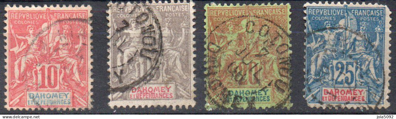 Lot De 4 Timbres Du DAHOMEY - YT N° 2, 3, 4 Et 10 - Usati