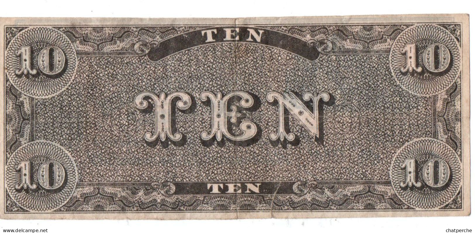 POUR COLLECTIONNEUR FAUX-BILLET FAKE 10 TEN DOLLARS THE CONFEDERATE UNITED STATES OF AMERICA - Colecciones Lotes Mixtos