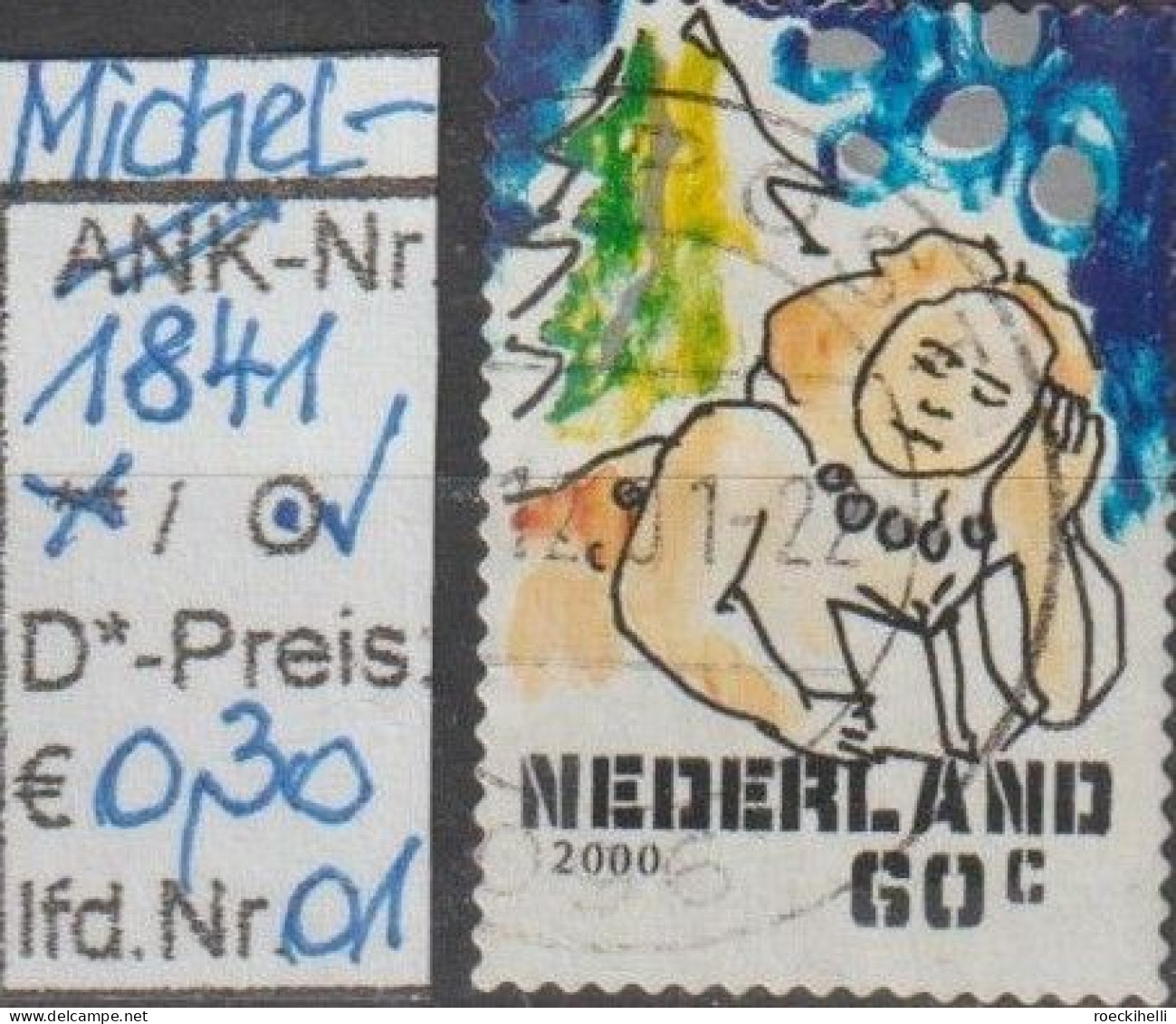 2000 - NIEDERLANDE - FM/DM "Dez.marken-Mann Trägt Mädchen" 60 C Mehrf. - S. Scan  (1841o 01-02 Nl) - Gebruikt