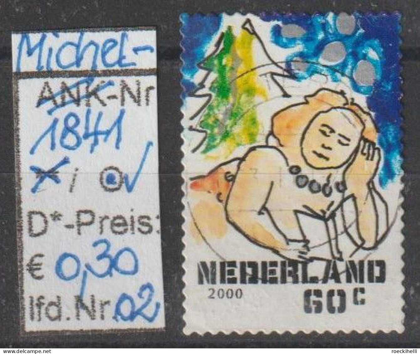 2000 - NIEDERLANDE - FM/DM "Dez.marken-Mann Trägt Mädchen" 60 C Mehrf. - S. Scan  (1841o 01-02 Nl) - Used Stamps