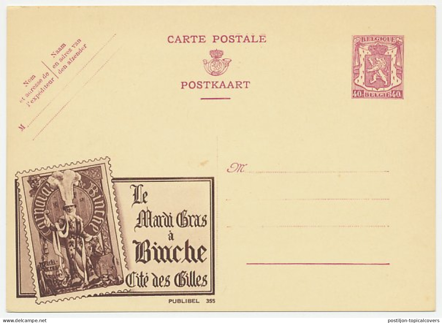 Publibel - Postal Stationery Belgium 1938 Carnival - Mardi Gras - Parade - Carnevale