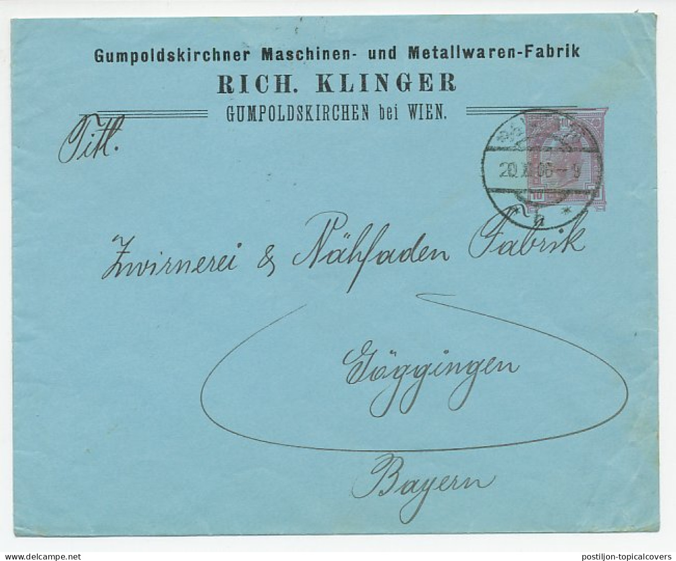 Postal Stationery Austria 1906 - Privately Printed Machine And Metal Goods Factory - Usines & Industries