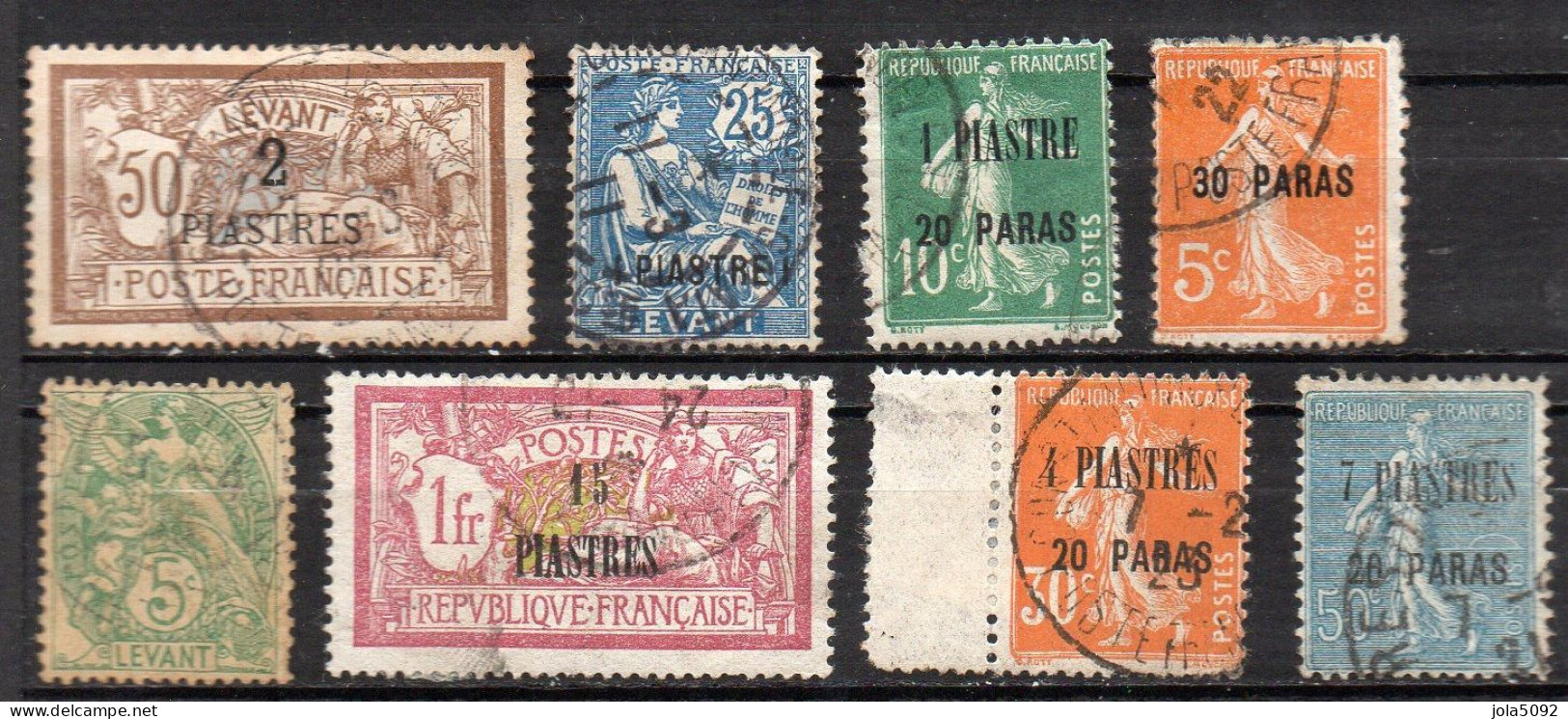 Lot De 8 Timbres Du LEVANT - YT N° 13, 17, 20, 29, 31, 33, 34 Et 35 - Oblitérés