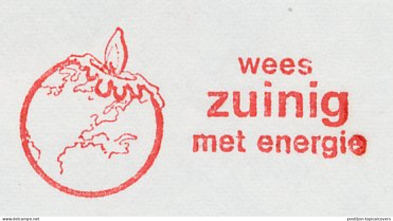 Meter Cover Netherlands 1980 Globe - Candle - Be Sparing With Energy - Arnhem - Protección Del Medio Ambiente Y Del Clima