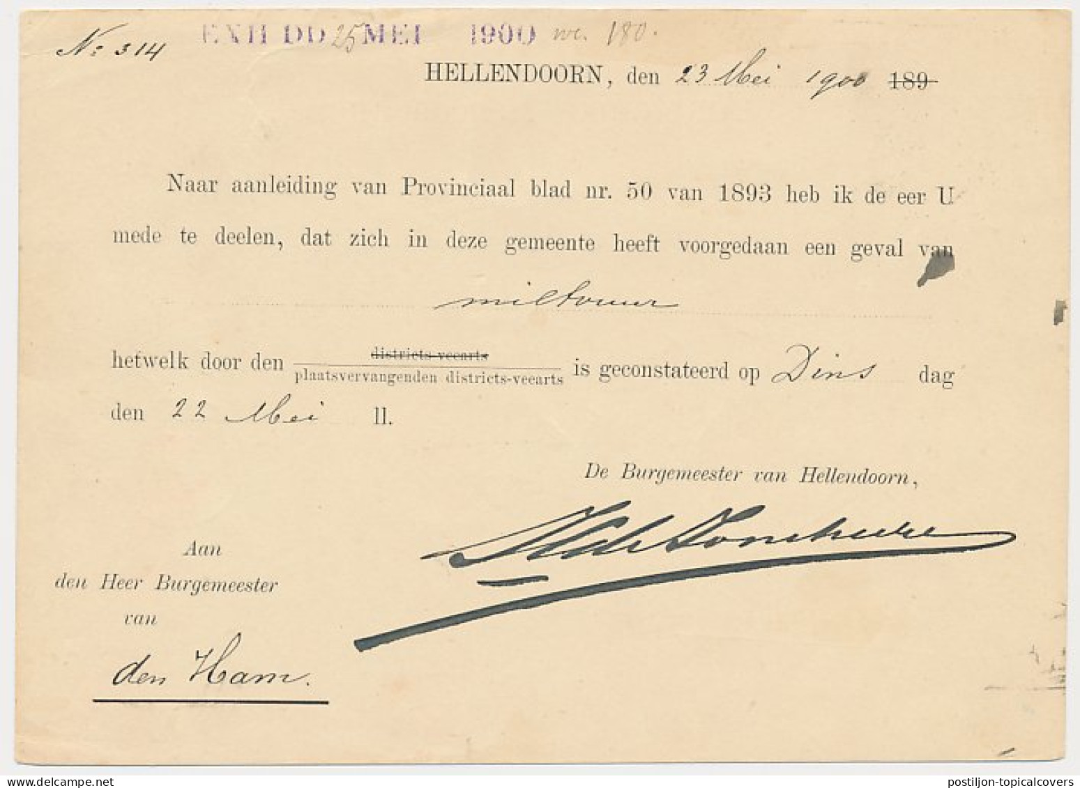 Kleinrondstempel Hellendoorn 1900 - Zonder Classificatie