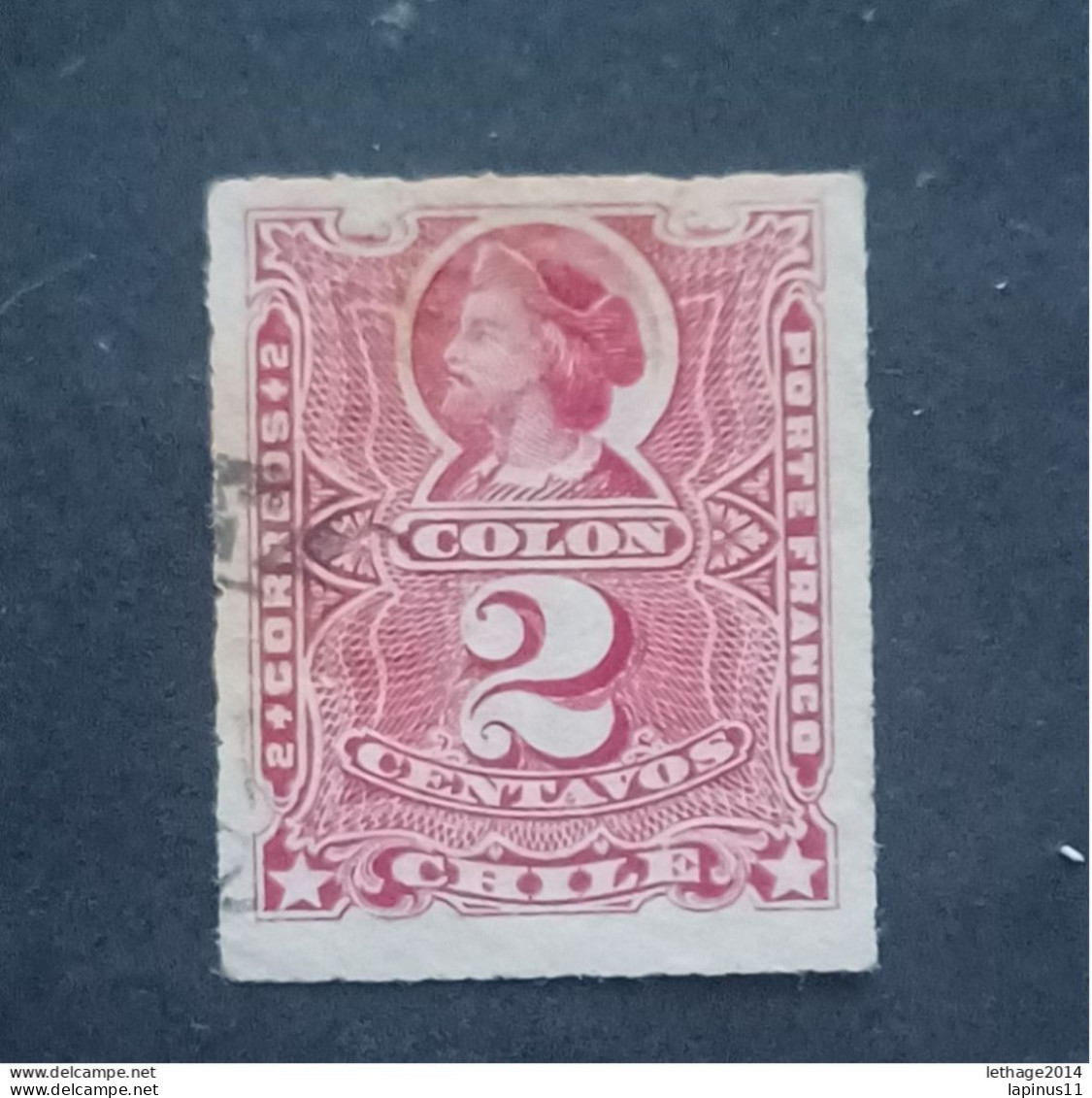 CILE 1862 CRISTOFORO COLOMBO SCOTT N 12 WMK F LONDON PRINT WMK POSITION ERROR INVERTED 3 SCANNERS - Chile