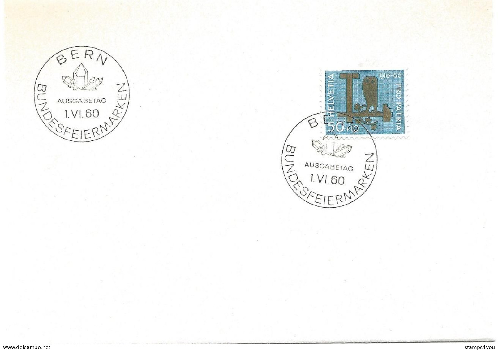 33 - 58 - Enveloppe Avec Timbre 50cts Pro Patria 1960 - Oblit Spéciale 1er Jour - Brieven En Documenten