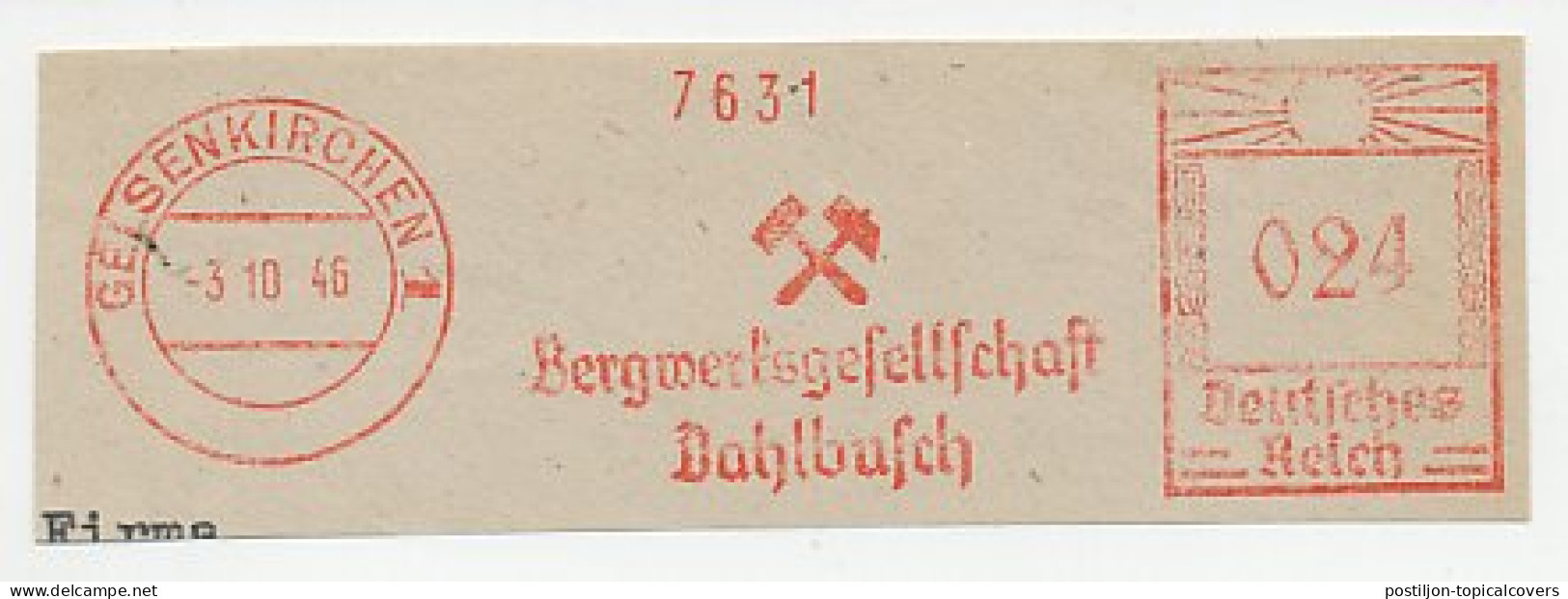 Meter Cut Deutsches Reich / Germany 1946 Mine Company Dahlbusch - Autres & Non Classés