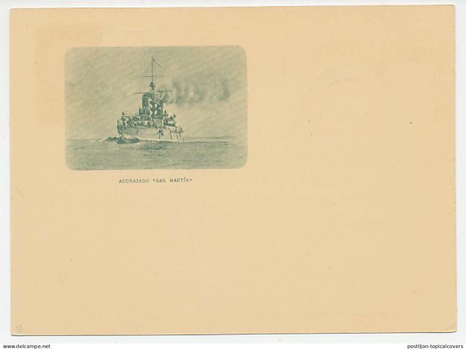 Postal Stationery Argentina 1901 Battleship San Martin - Navy - Militaria
