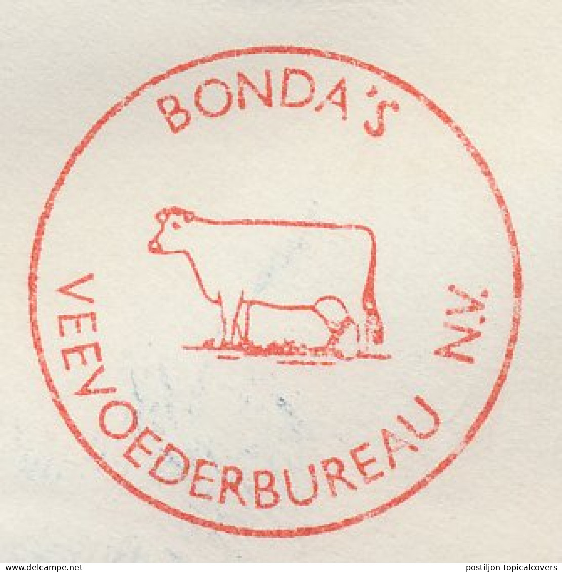Meter Cover Netherlands 1962 Cow - Cattle - Hoftiere