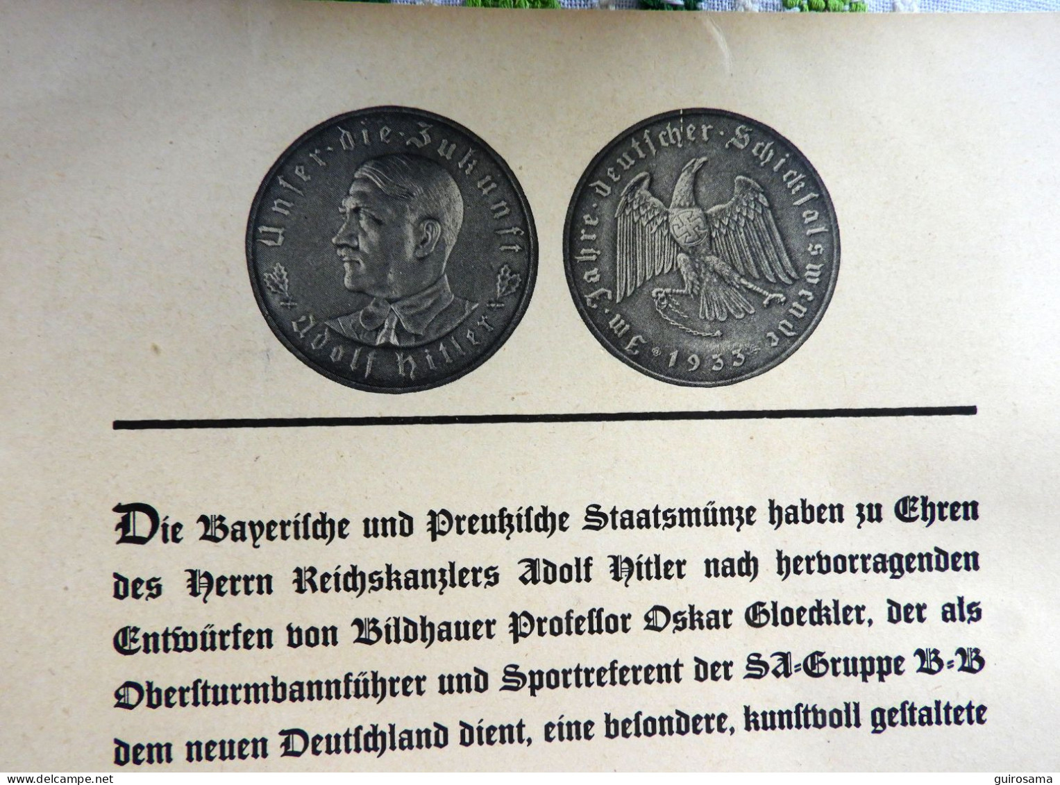 Adolf Hitler-Gedenkmünze  - 1934 - Werbung - Publicité - Advertisement - Médaille Hitler - Otros & Sin Clasificación