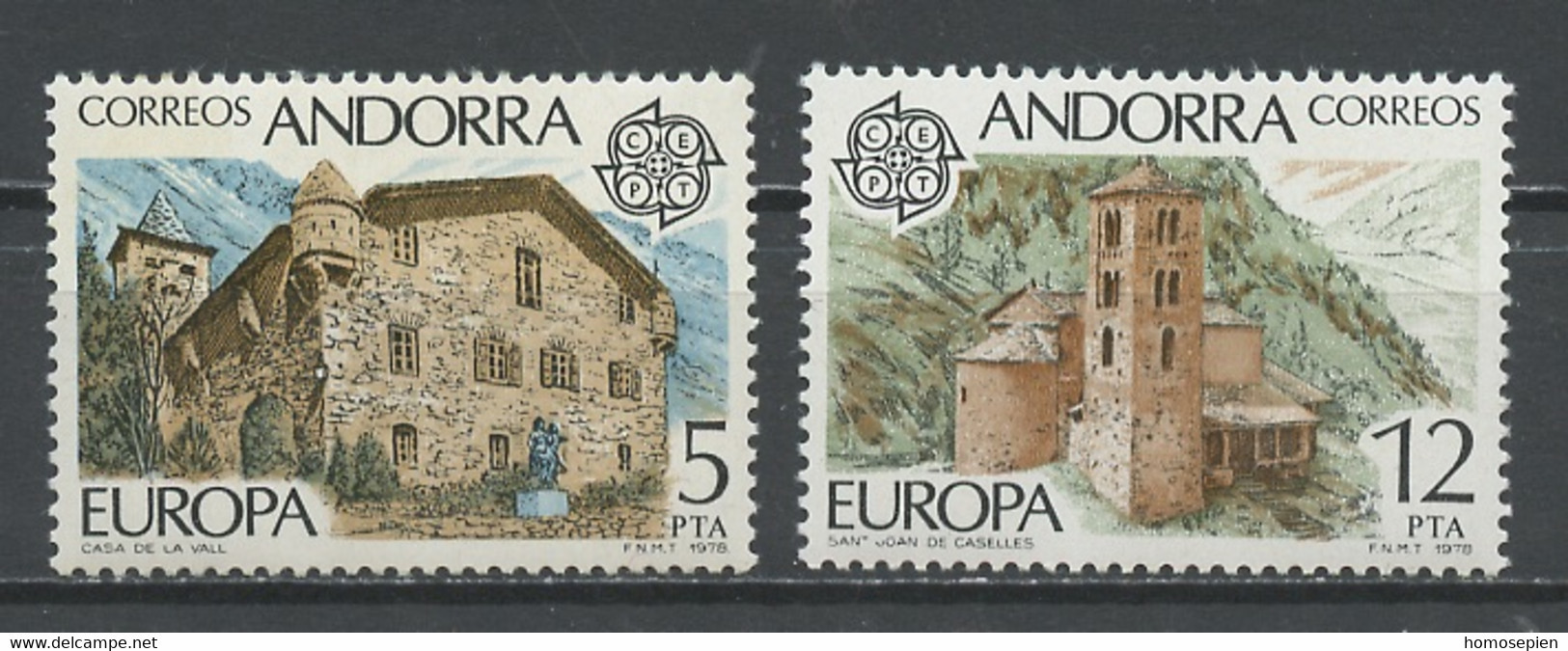 Andorre Espagnol - Andorra 1978 Y&T N°108 à 109 - Michel N°115 à116 *** - EUROPA - Unused Stamps