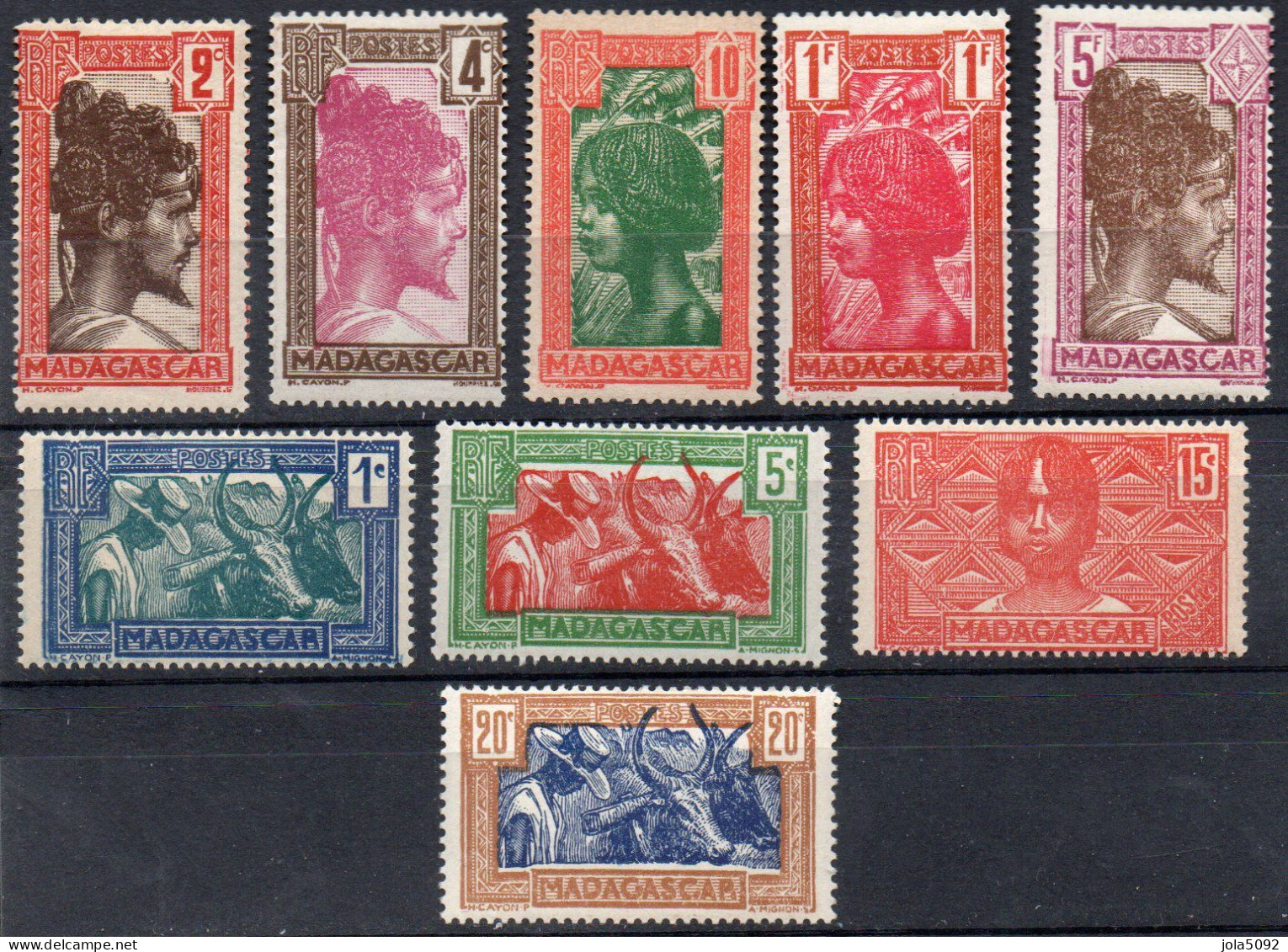 Lot De 9 Timbres De MADAGASCAR - YT N° 161A à 167, 175A Et 177 - Ungebraucht