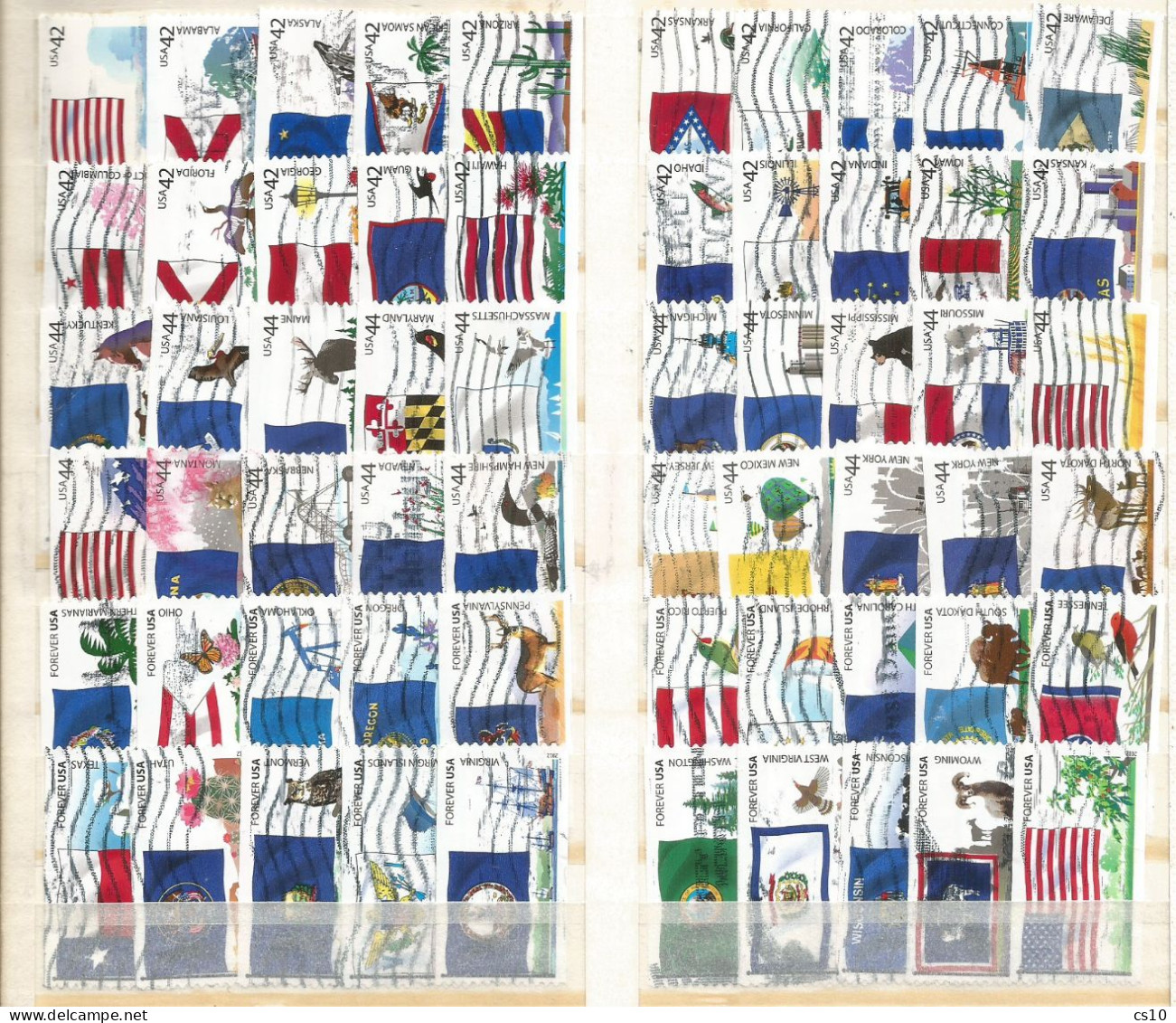 USA 2008 To 2012 Flags Of Our Nations Cpl 60v Set Used Off-Paper  SC. 4273/2332 - Gebruikt