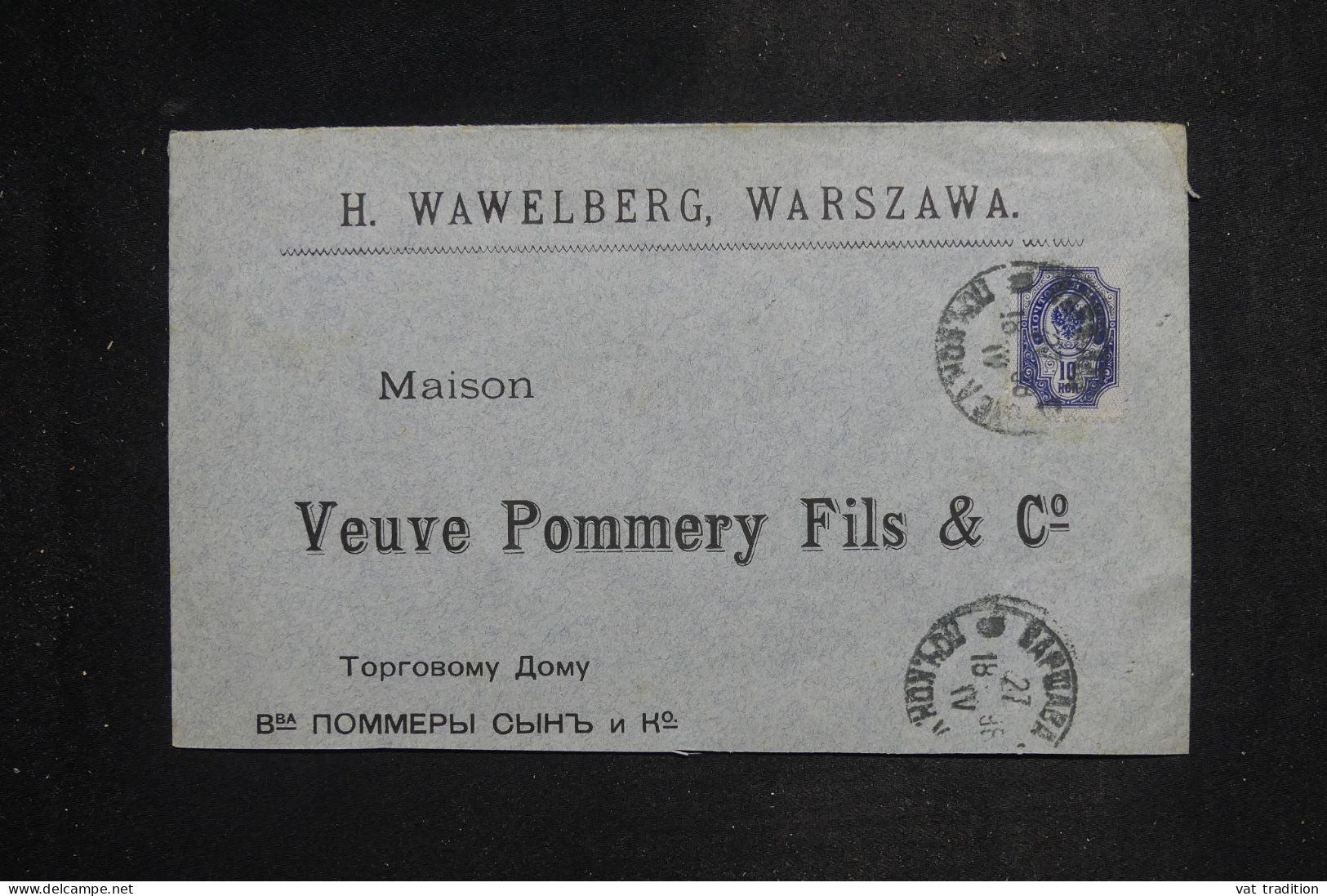 RUSSIE - Enveloppe ( Retaillée En Bas )  De Warszawa Pour La France ( Reims ) En 1898 - L 151775 - Briefe U. Dokumente