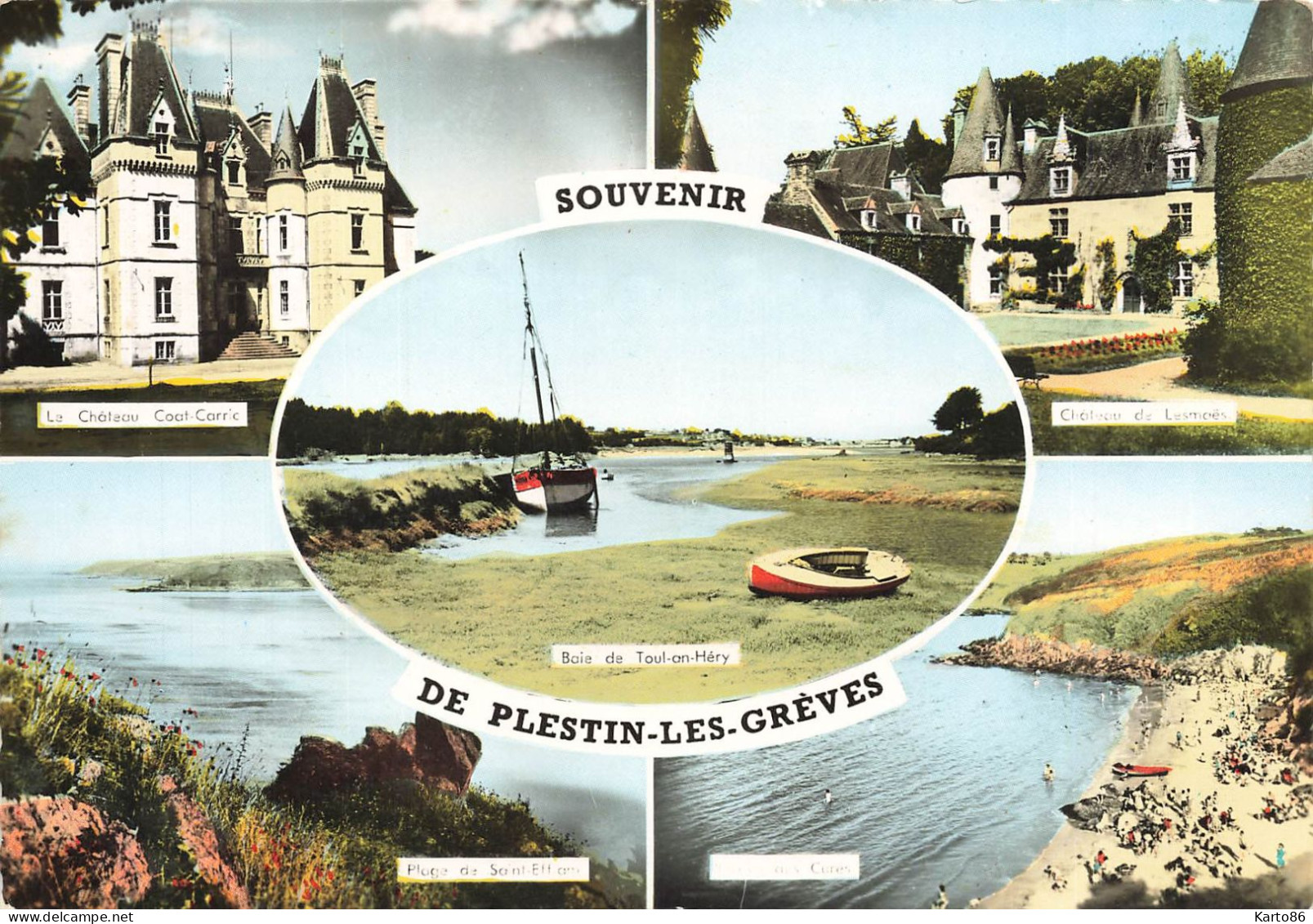 Plestin Les Grèves * Souvenir De La Commune * Cp 5 Vues - Plestin-les-Greves