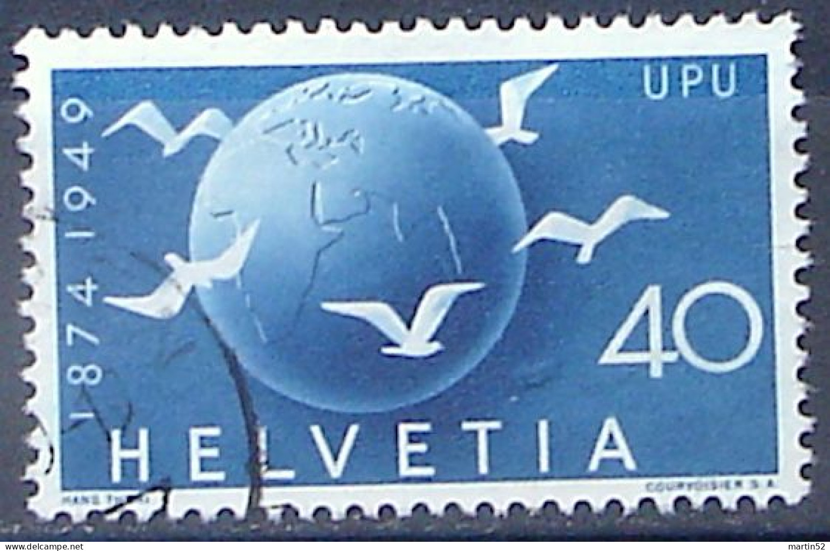 >SALE< Schweiz Suisse 1949: "75 Jahre UPU" Zu 296 Mi 524 Yv 476 (Globus) Mit Eck-Stempel ST.GALLEN .49-19 (Zu CHF 12.00) - U.P.U.