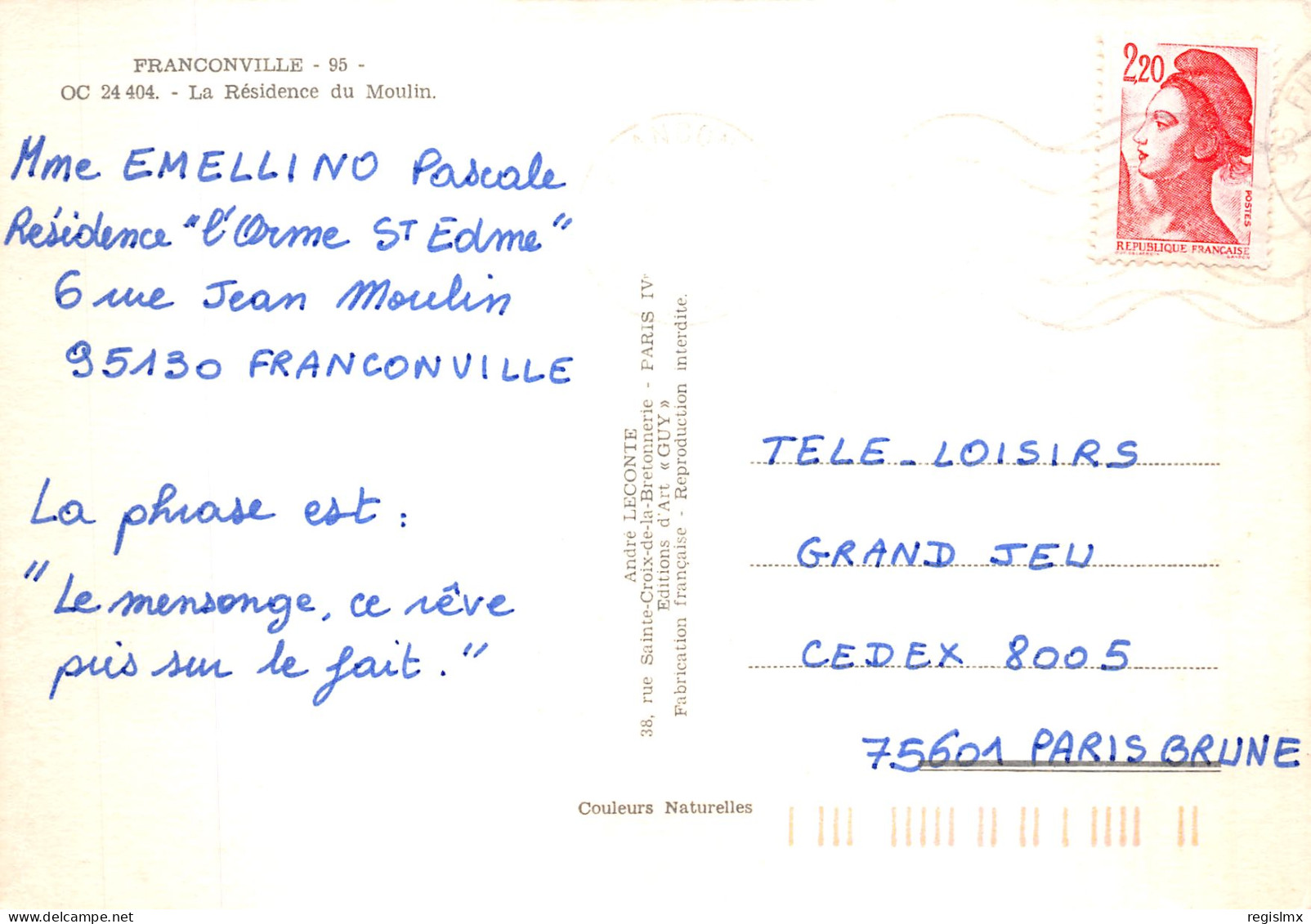 95-FRANCONVILLE-N°T2171-B/0021 - Franconville
