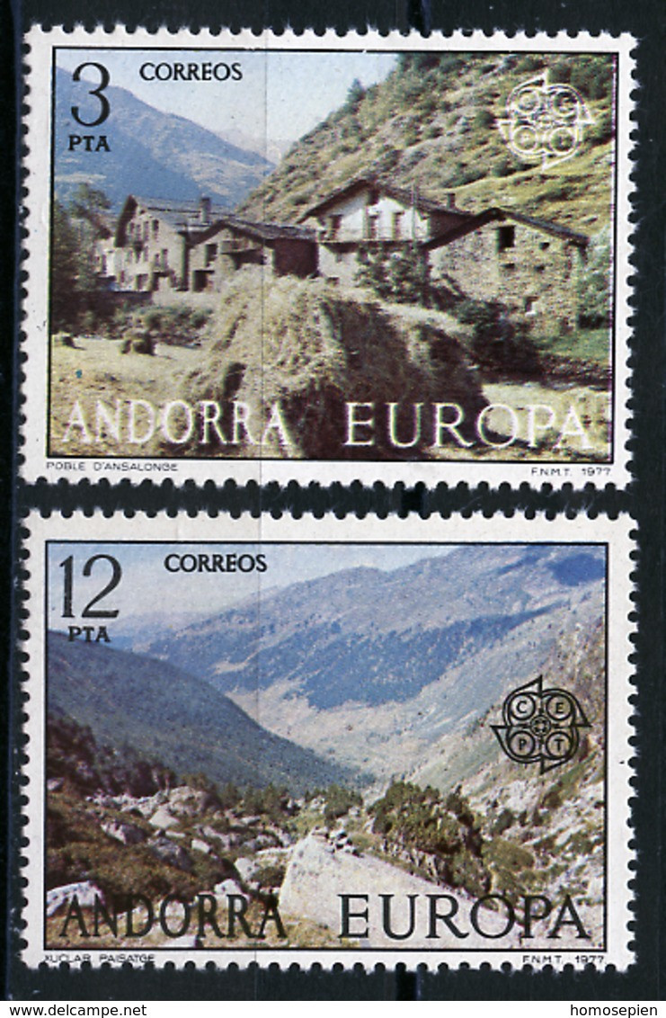 Andorre Espagnol - Andorra 1977 Y&T N°100 à 101 - Michel N°107 à 108 *** - EUROPA - Unused Stamps