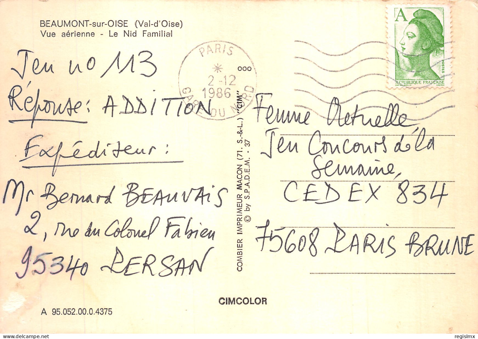 95-BEAUMONT SUR OISE-N°T2171-A/0217 - Beaumont Sur Oise