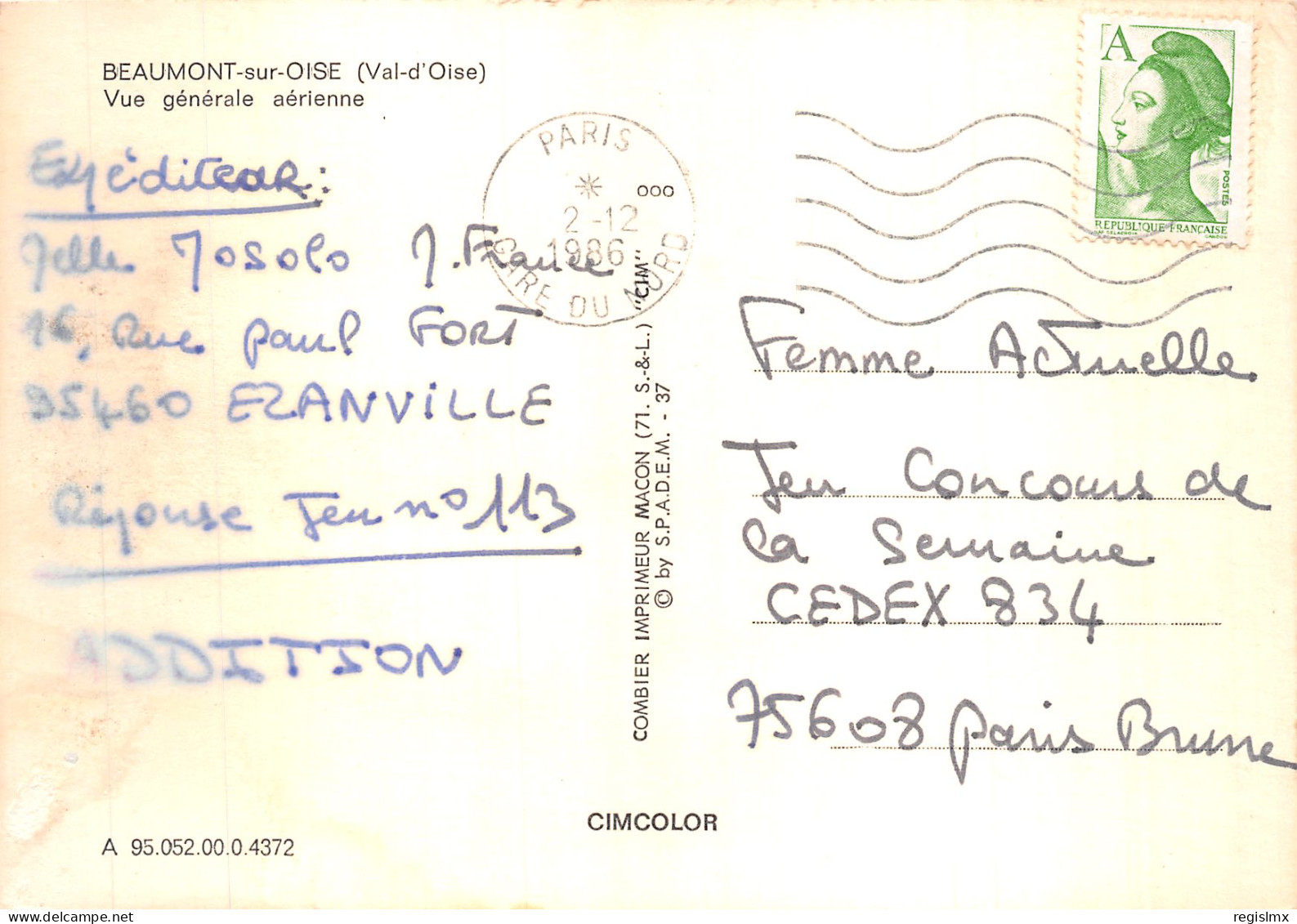 95-BEAUMONT SUR OISE-N°T2171-A/0219 - Beaumont Sur Oise