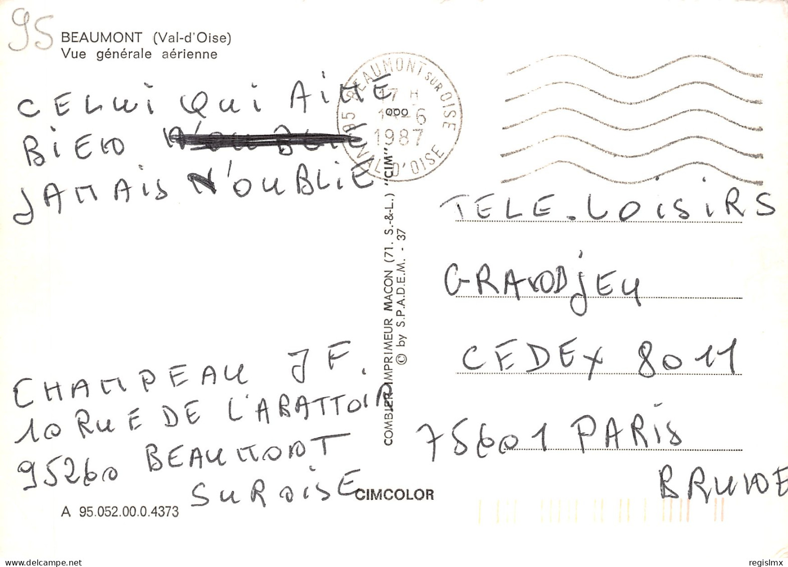 95-BEAUMONT SUR OISE-N°T2171-A/0053 - Beaumont Sur Oise