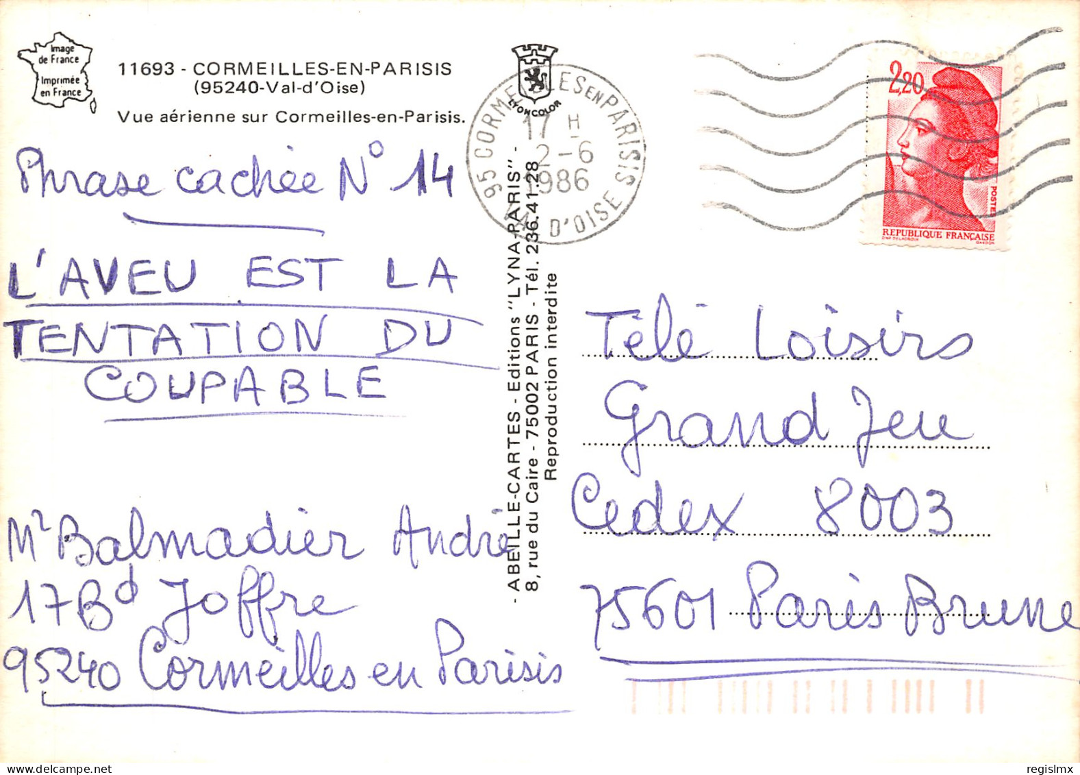 95-CORMEILLES EN PARISIS-N°T2170-D/0365 - Cormeilles En Parisis