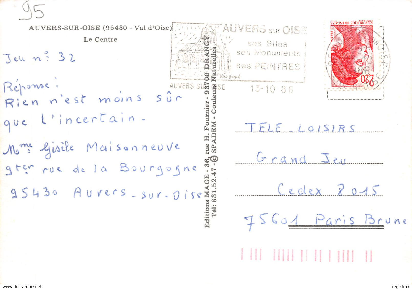 95-AUVERS SUR OISE-N°T2170-D/0287 - Auvers Sur Oise