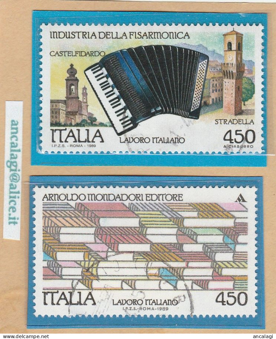 USATI ITALIA 1989 - Ref.0600 "LAVORO ITALIANO" Serie Di 2 Val. - 1981-90: Oblitérés