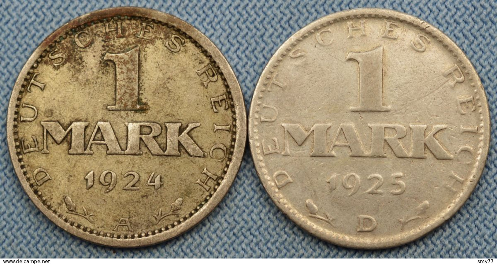 Germany / Deutschland • 1 Mark 1924 A – 1 Mark 1925 D • Weimar •  Allemagne • [24-613] - 1 Mark & 1 Reichsmark