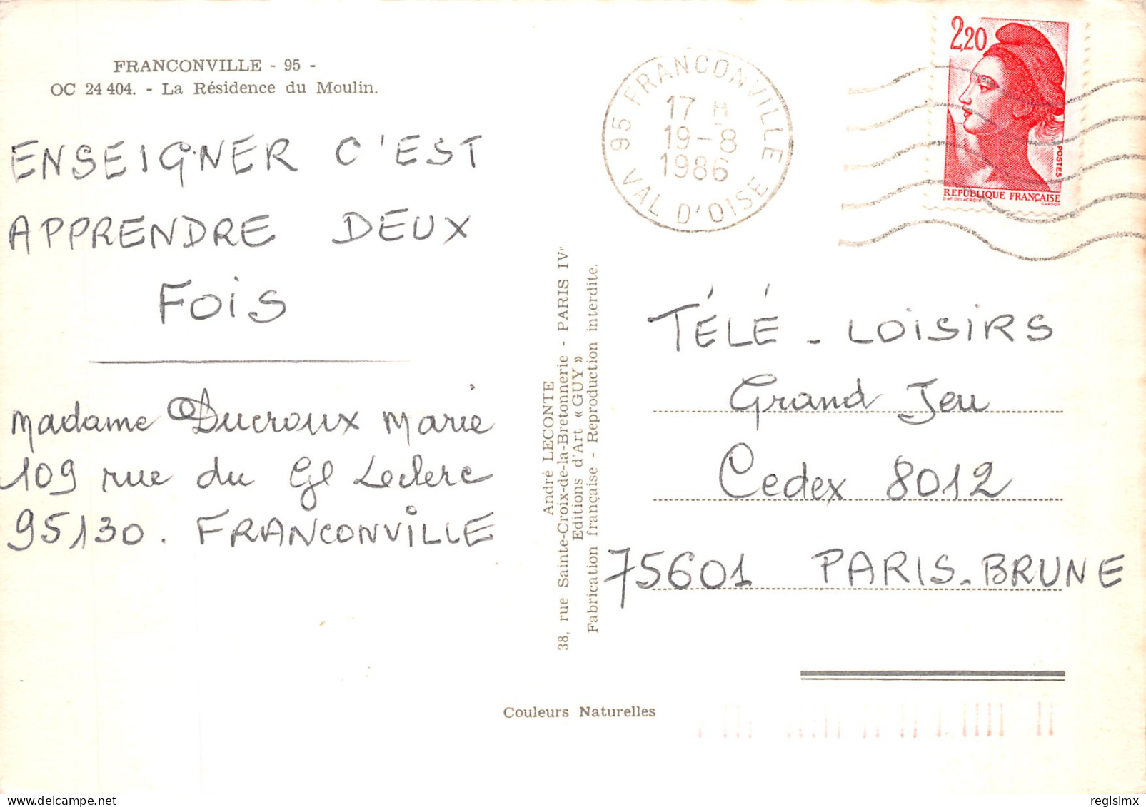 95-FRANCONVILLE-N°T2171-B/0307 - Franconville