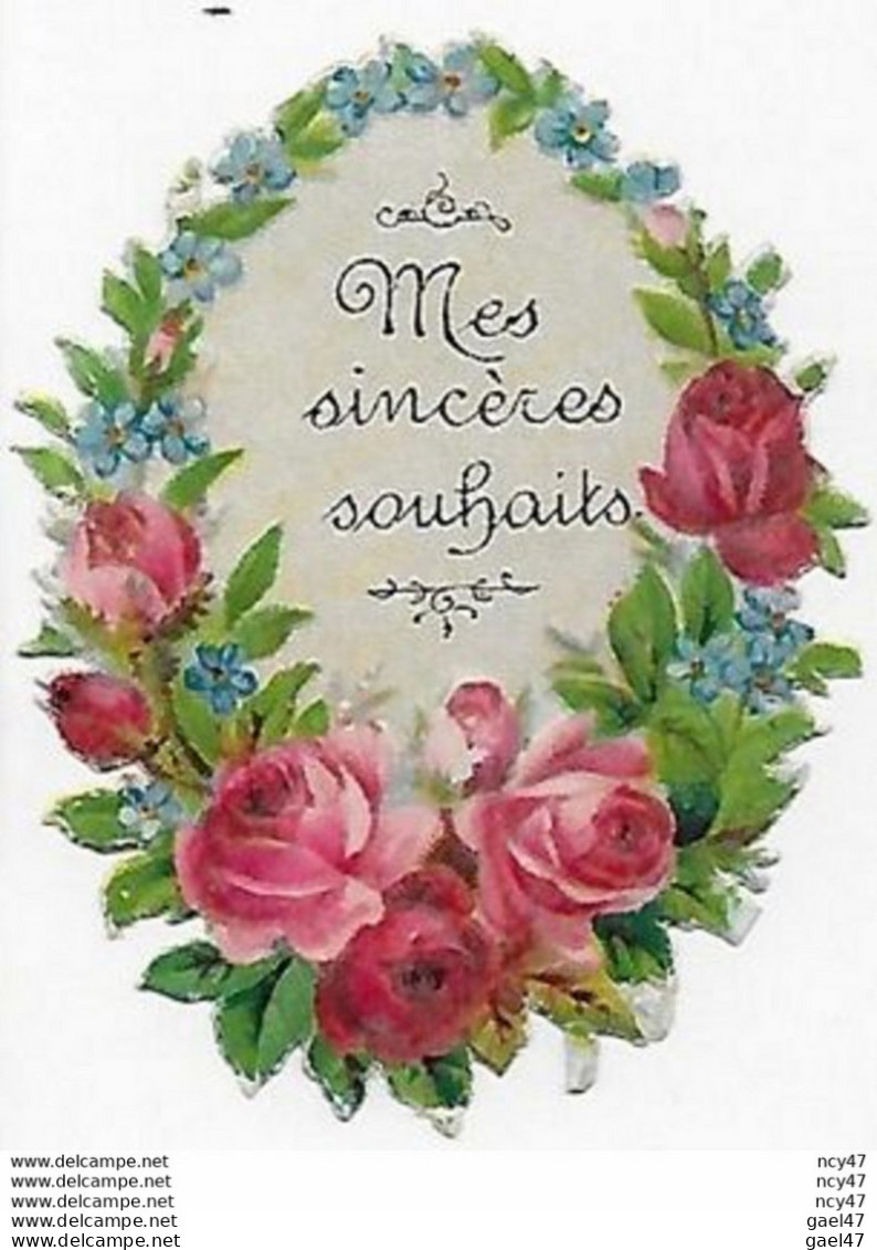 DECOUPIS. Mes Sincères Souhaits, Roses, Myosotis...S3573 - Fleurs