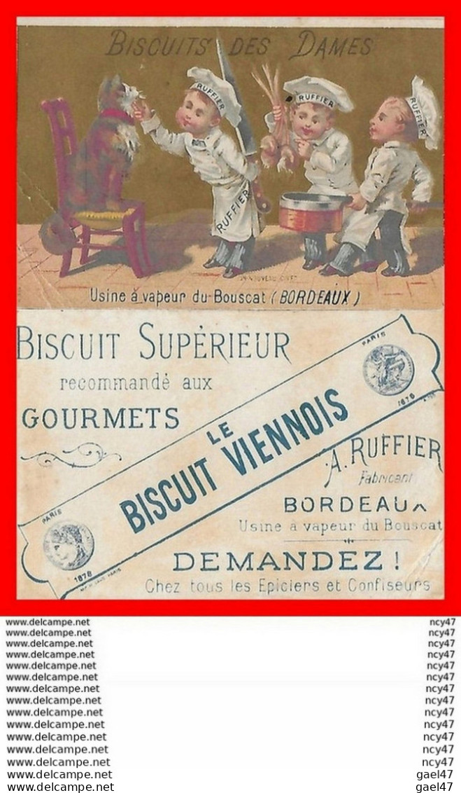 CHROMOS. Le Biscuit Viennois. A. Ruffier (Bordeaux)   Usine à Vapeur De Bouscat...S148 - Andere & Zonder Classificatie