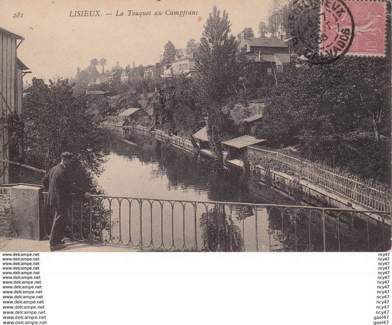 CPA (14) LISIEUX.  La Touques Au Campfranc, Lavoir, Badaud Sur Le Pont. ...T625 - Lisieux