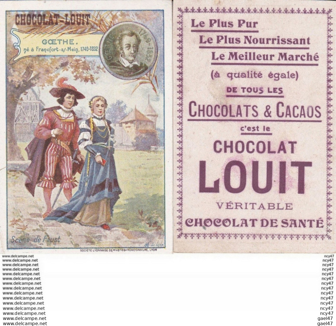 CHROMOS. Chocolat LOUIT (Bordeaux). Goethe, Scène De Faust. ..T076 - Louit